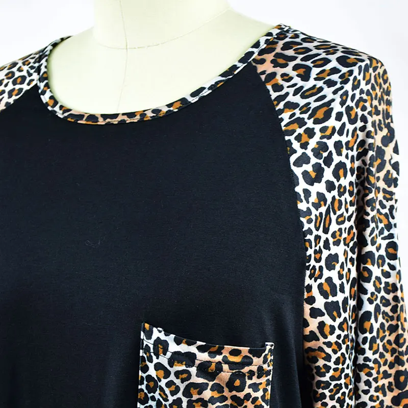 MVUPP/Одинаковая одежда для всей семьи леопардовая Повседневная футболка с