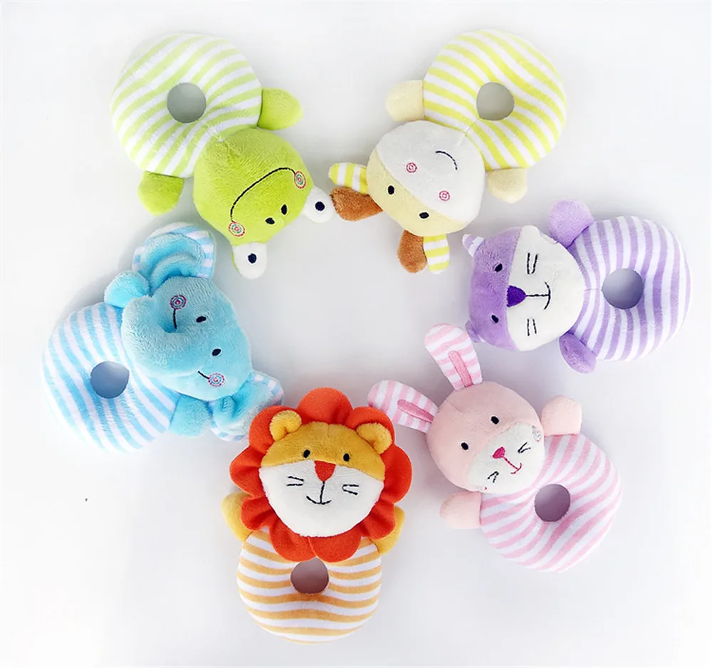 Baby BB Rattle Toys Cute Plush Hand Ring Bell Toy Sound Multi-Color Animal Infant Early Educational Doll Gifts |