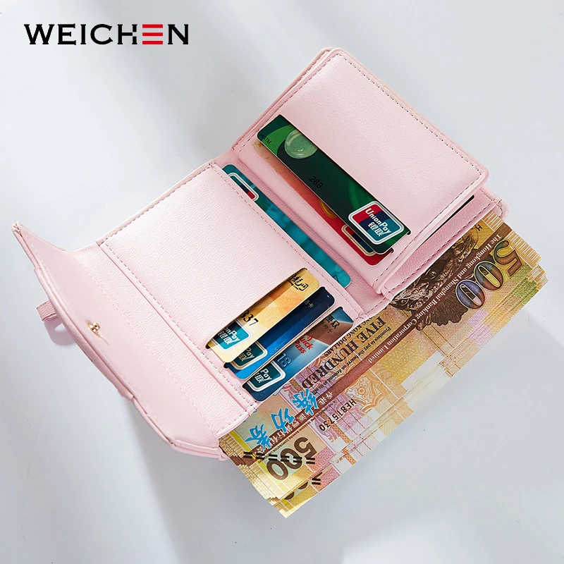 Кошелек WEICHEN Женский короткий из искусственной кожи|coin pocket|female purseshort wallet |