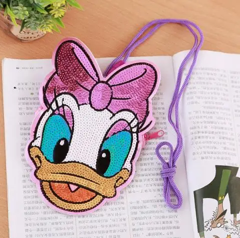 daisy 1 шт. милый Микки Минни и Дональд монета и карты сумка Мягкие Плюшевые Kawaii с блестками кошелек для детей Chritsmas Подарки - Цвет: daisy