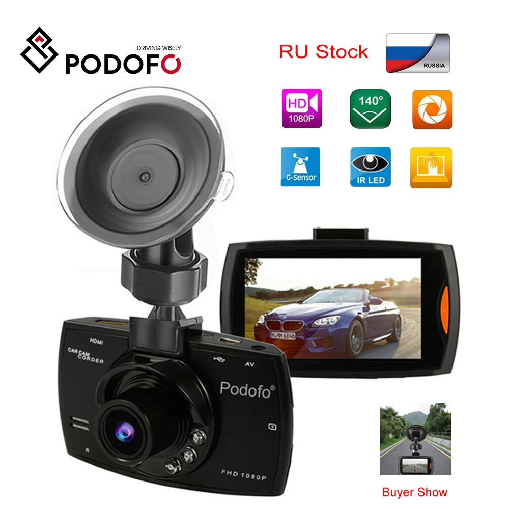 Podofo A2 автомобильный видеорегистратор камера G30 Full HD 1080P 140 градусов Dashcam видео регистраторы для автомобилей ночного видения g-сенсор видеорегистратор