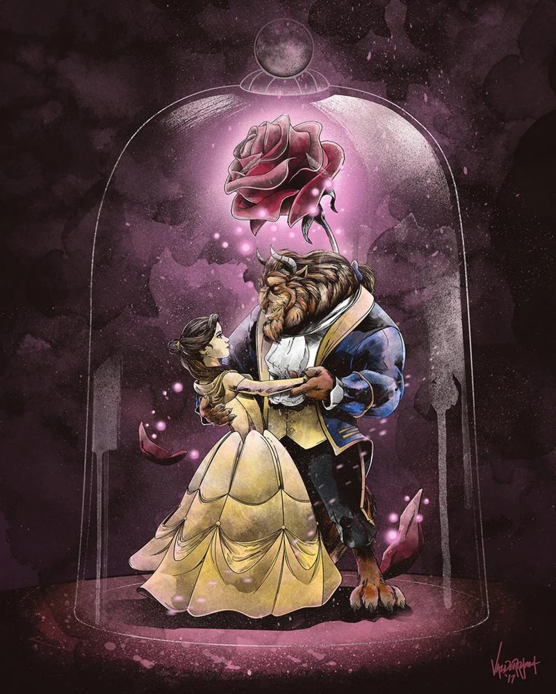 Princesss& Beast Art 5D Diy Набор алмазной живописи, вышивка крестом, мультфильм, рукоделие, домашняя вышивка, декоративная, Рождественская