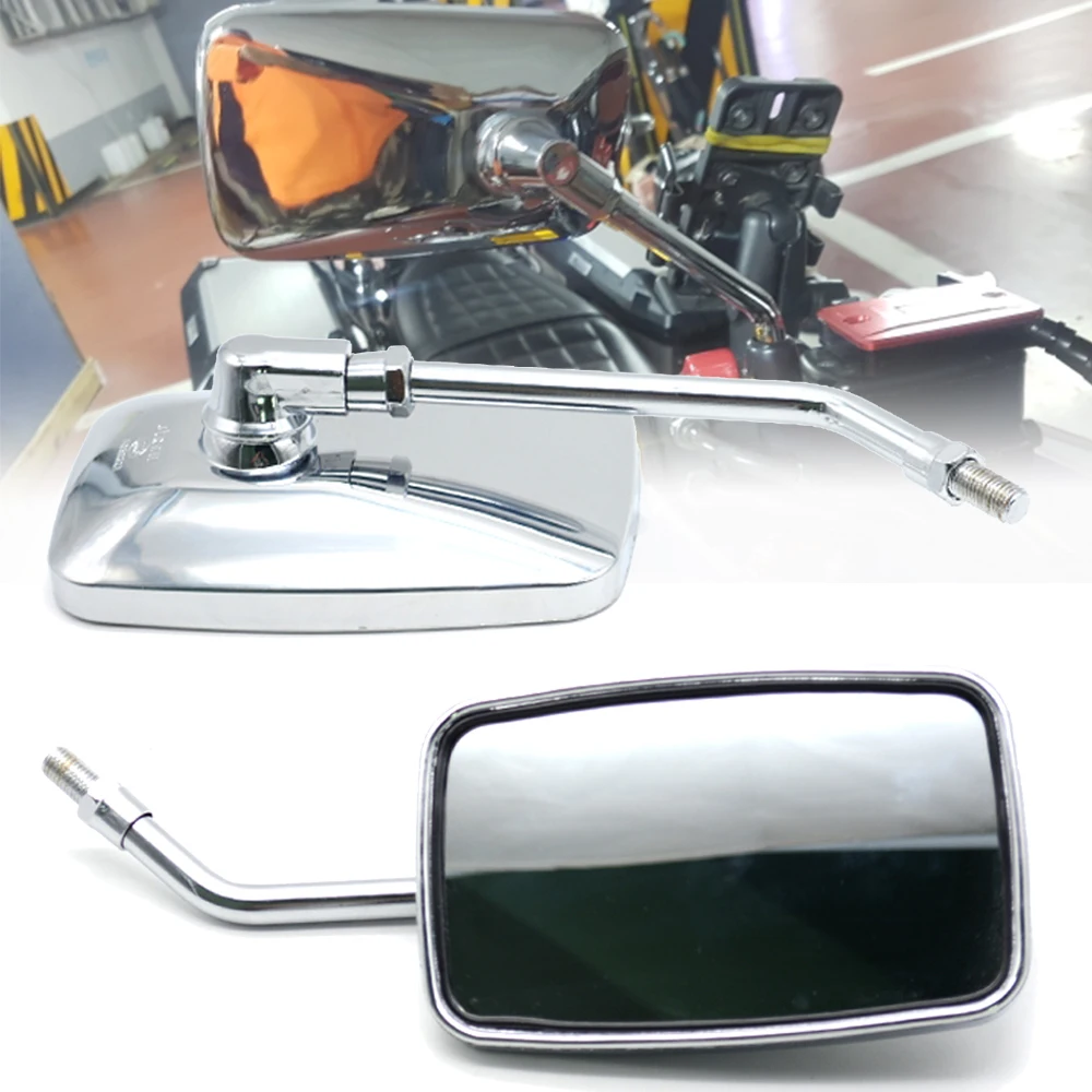 Зеркала заднего вида для мотоцикла из АБС пластика серебристые боковые зеркала в