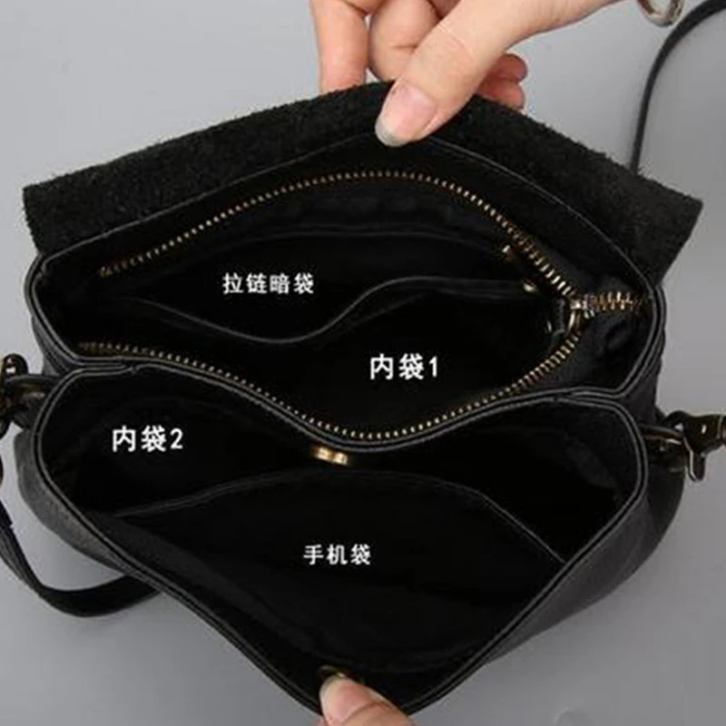 Сумка мессенджер YESIKIMI Женская маленькая черная из натуральной кожи|bag genuine
