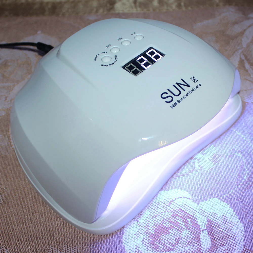 Сушилка для ногтей SUNX Plus 54W UV LED SUN Polish Lamp Gel для вылечивания маникюра световым инструментом автоматического датчика.