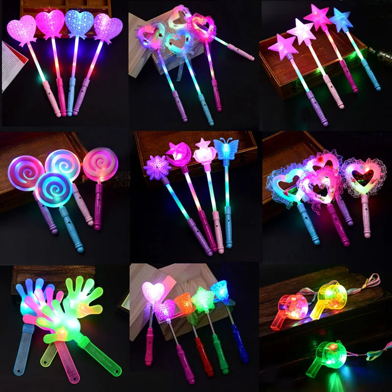 LED Flashing Sticks Light Glowing Fairy Wand Kids Toys Concert Cheering Props Glow Rave Party Parade Purim led glow stick | Дом и сад