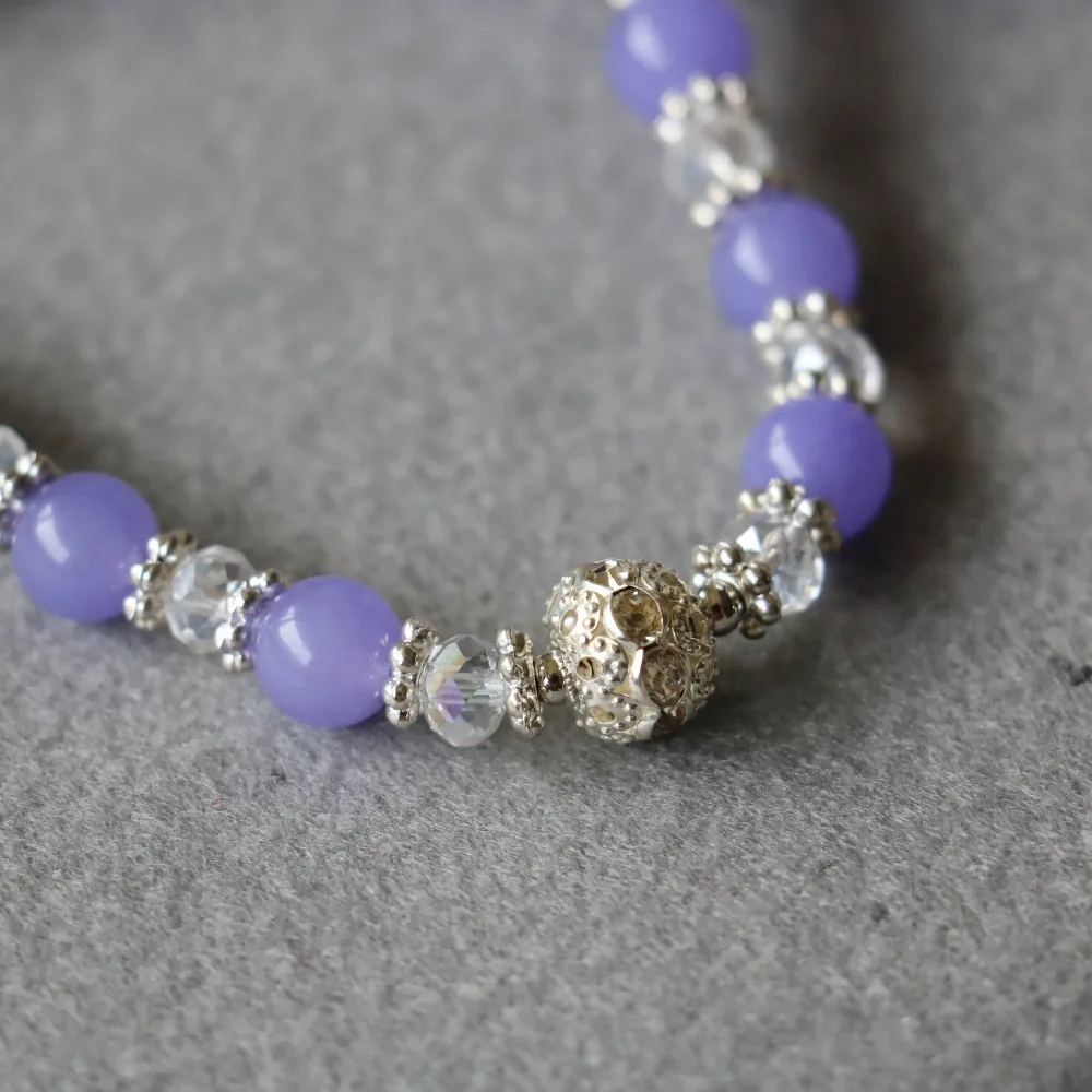 Новый браслет 8 мм с фиолетовыми кристаллами керамический кулон в виде кота