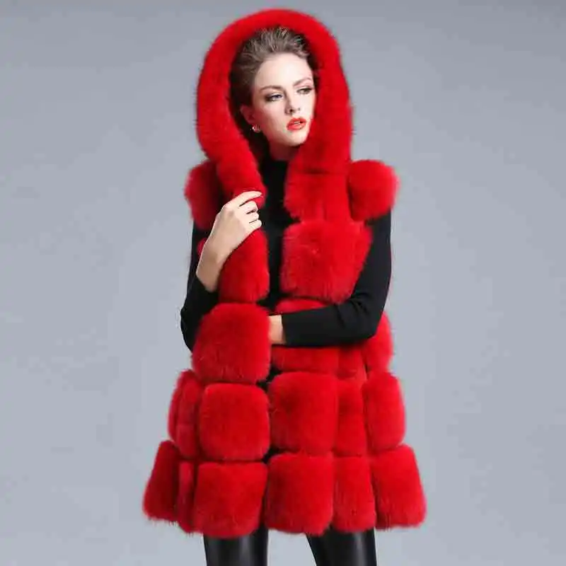 UPPIN 2018 зимнее пальто женский толстый жилет из искусственного меха с капюшоном