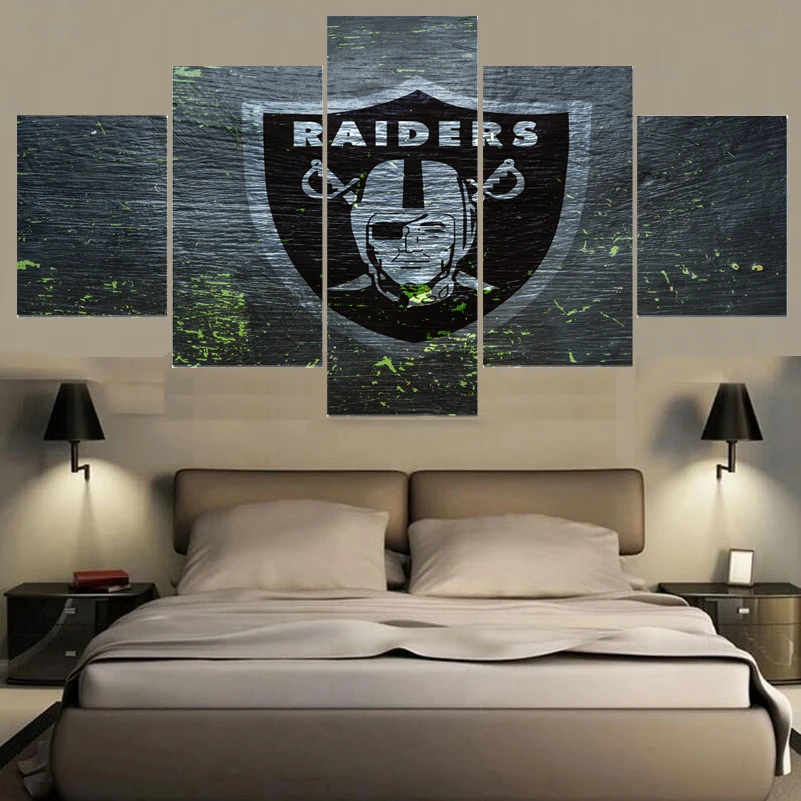 Новый Стиль Oakland Raiders холст живопись каллиграфия Спорт мяч команда плакат стены