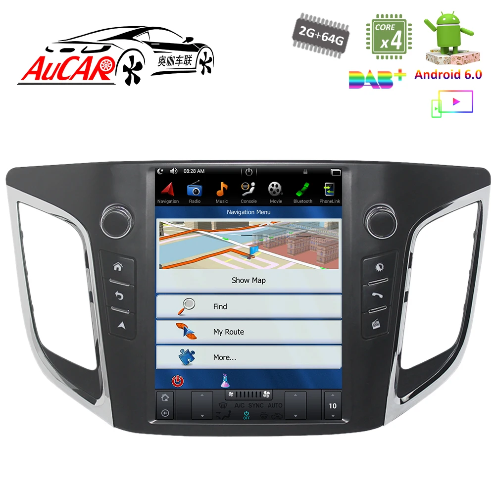 Автомагнитола Tesla в стиле Android для hyundai ix25 Creta gps мультимедийный Bluetooth радио WIFI 4G