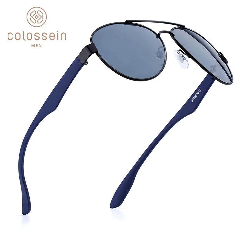 COLOSSEIN Модные солнцезащитные очки Для мужчин пилот металлический цвет: черный