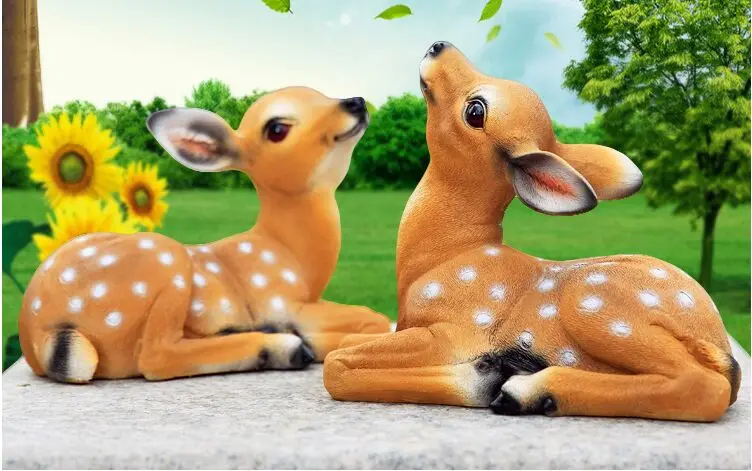 

garden decoration artificial prone sika deer model Environmental resin Sculpture handicraft,Pastoral toy gift a0168