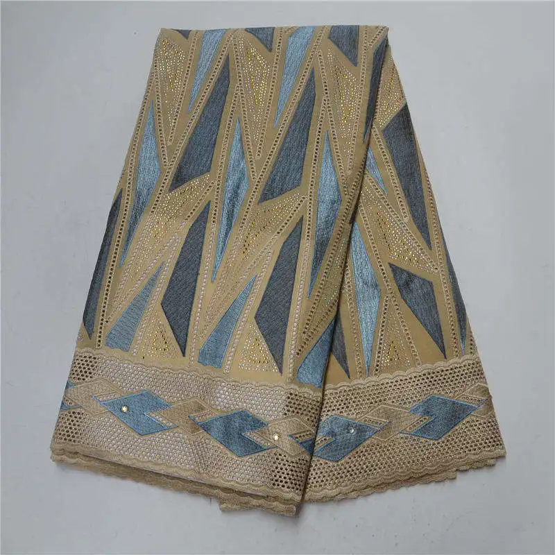 Африканская швейцарская кружевная ткань желтого цвета тяжелая вышивка 2018