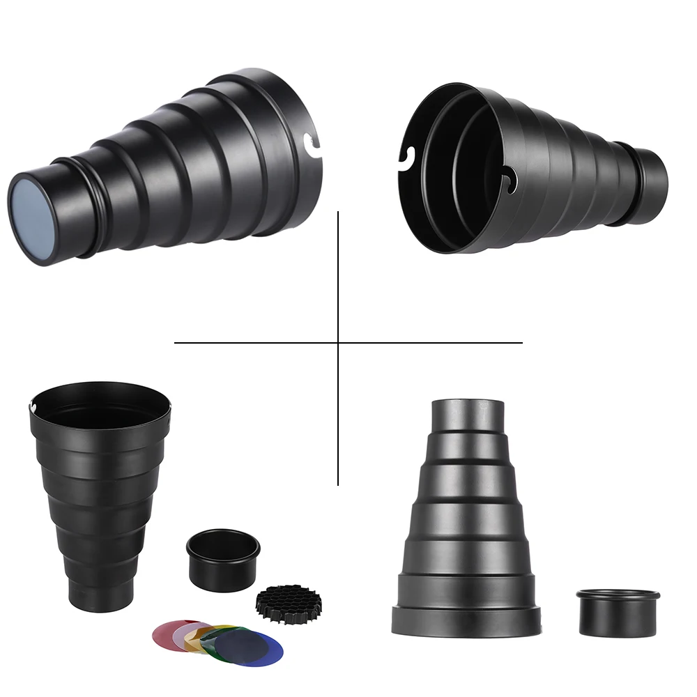 Тубус с сотовой сеткой 5 шт. Набор цветных фильтров замена для Elinchrom /Impact EX/Calumet