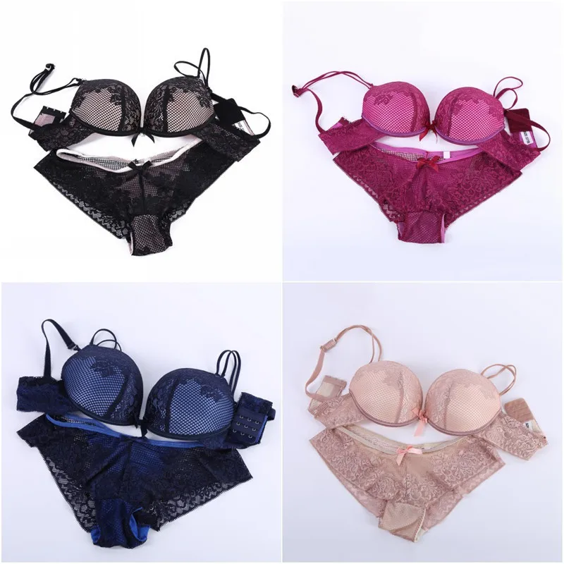 Сексуальный Vrouwen кружевной комплект Bh катоен бордюрен Ondergoed Push Up Bh en Slips