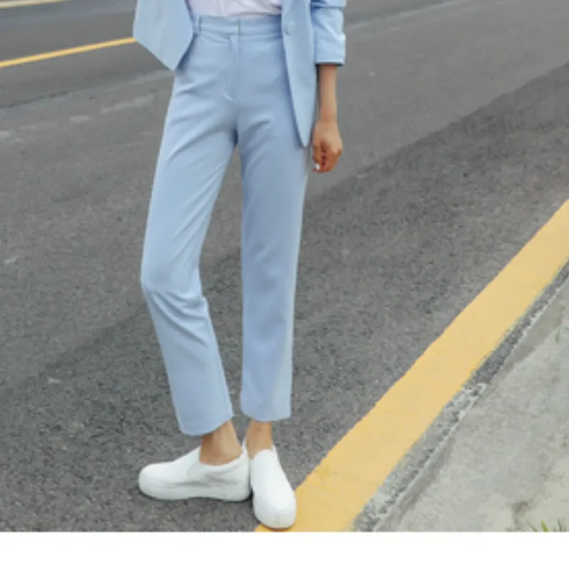 pants Женские костюмы осень новые женские корейские модные темпераментные тонкие маленькие костюмы Женская куртка дикие брюки костюм высокое качество - Цвет: pants