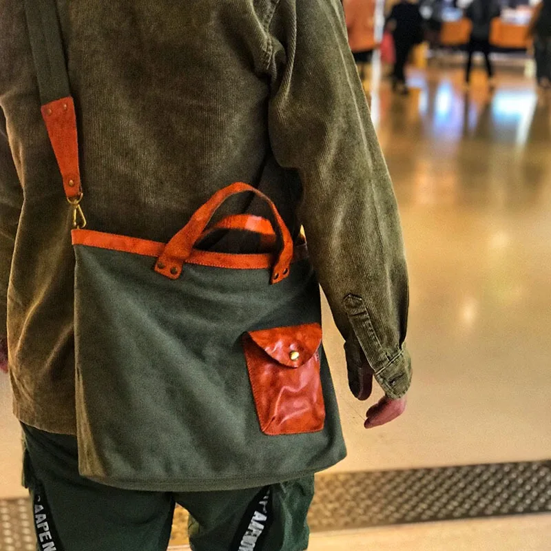 Мужская Дизайнерская холщовая Женская и большая сумка на плечо с