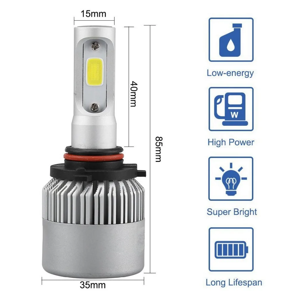 Автомобильные светодиодные фары H13 9012 H7 H4 H8/H11 LED HB3/9005 HB4/9006 H1 H3 6000K фары|head light bulbs|auto