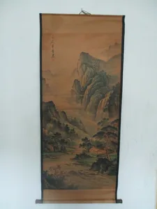 Home wall decoration painting ,Chinese old paper scroll painting ,   "mountain " 002