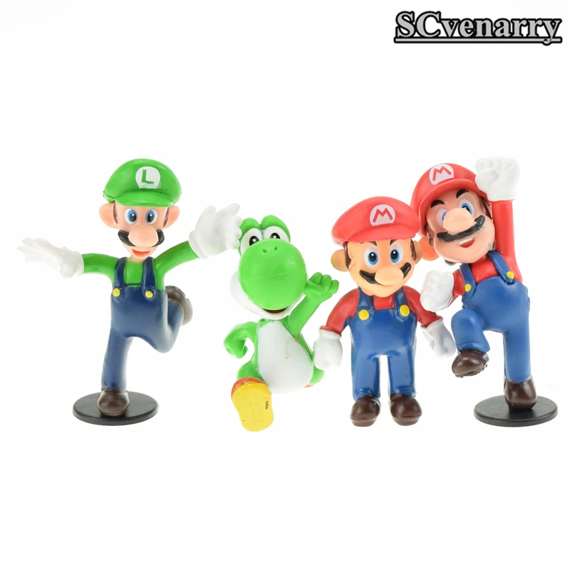 18 шт./лот Super Mario Bros brinquedos yoshi динозавр персик жаба Гумба ПВХ Фигурки коллекционные