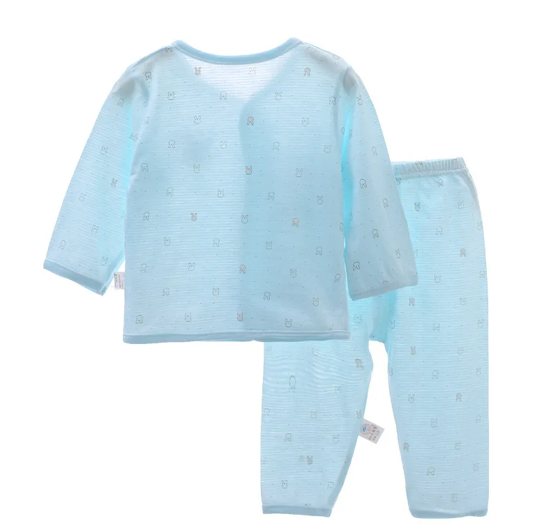 Baby Cotton Sleep wear Belt O-neck Unisex Clothing set Full Sleeve Summer Infant Clothes Premature newborn girl Boy sleeper | Детская