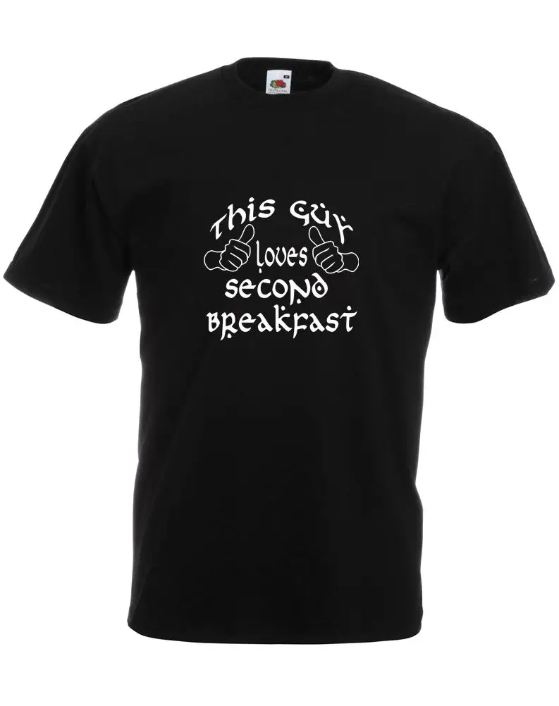 Button Down Shirts Compression This Guy Loves Second Breakfast O-Neck Short-Sleeve Mens T | Мужская одежда