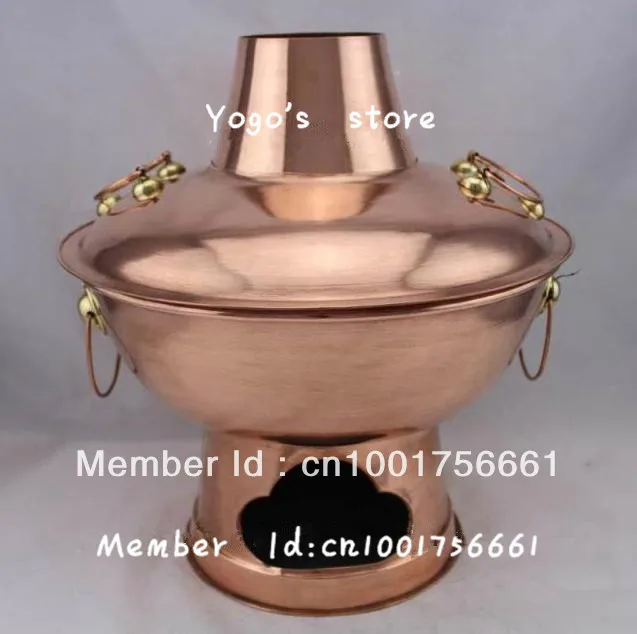 Китайский медный горячий горшок 28 см утолщенный монгольский китайский Пекинский