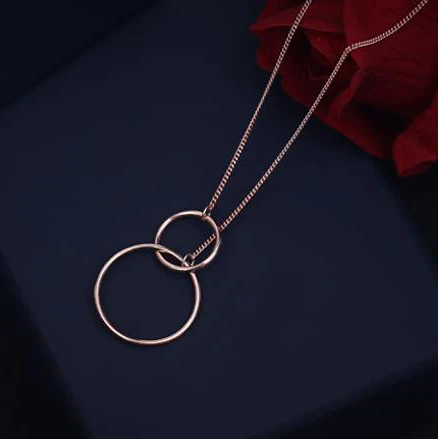 Богемные винтажные 925 пробы Серебряные Круглые ожерелья подвески для женщин массивные ожерелья подарки для девочек Рождественские ювелирные изделия - Окраска металла: rose gold