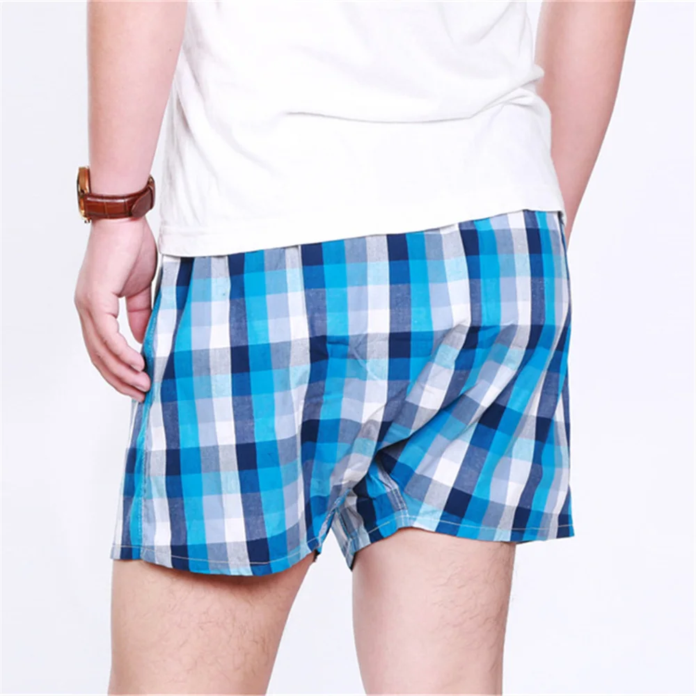 Классический Плед мужские Боксеры Хлопок Мужские Underwear Стволы Тканые Homme Стрелка