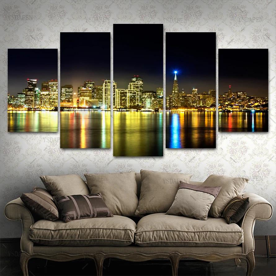 

Op de muur HD print olieverf modulaire foto Scenery poster kind room decor woondecoratie 5 stks canvas art z141
