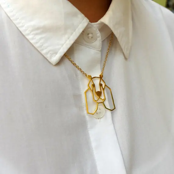 Модное ожерелье с собакой в виде оригами|statement necklace|necklace womennecklace dog |