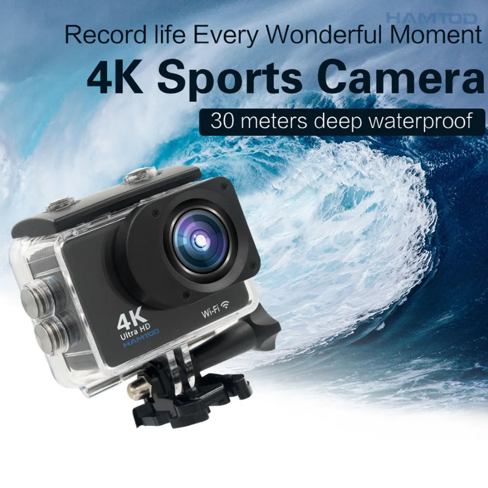 HAMTOD H9A HD 4K WiFi экшн Камера с Водонепроницаемый чехол 2 0 дюймов ЖК дисплей Экран 170