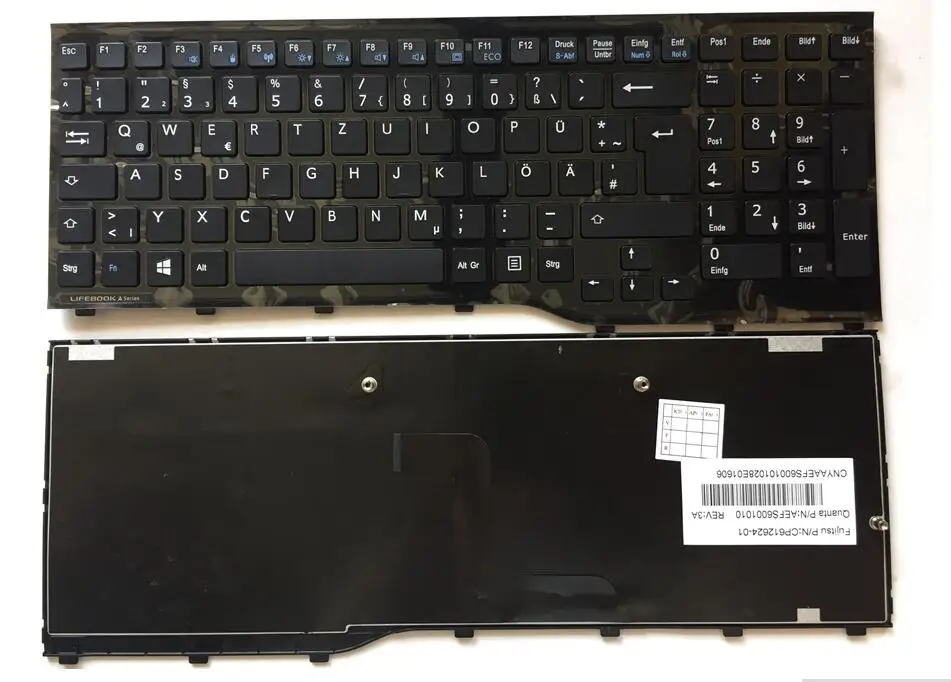 GR Germany Azerty Layout Keyboard For Fujitsu Lifebook AH552 A Series Black Frame Laptop layout | Компьютеры и офис