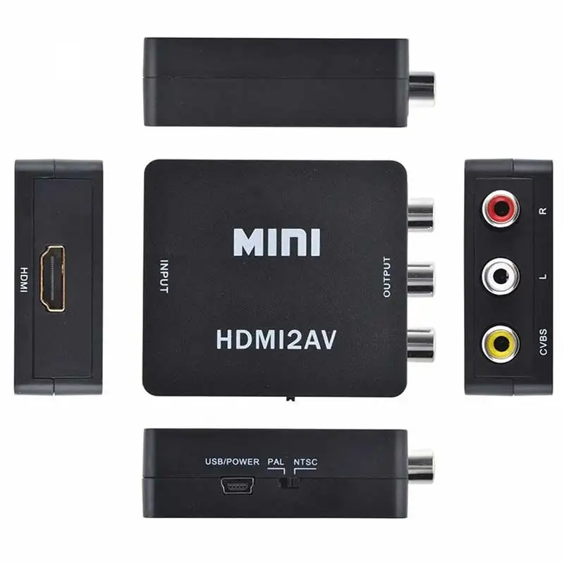 Rovtop HDMI К AV скейлер адаптер HD видео конвертер коробка к RCA AV/CVSB L/R 1080P HDMI2AV Поддержка