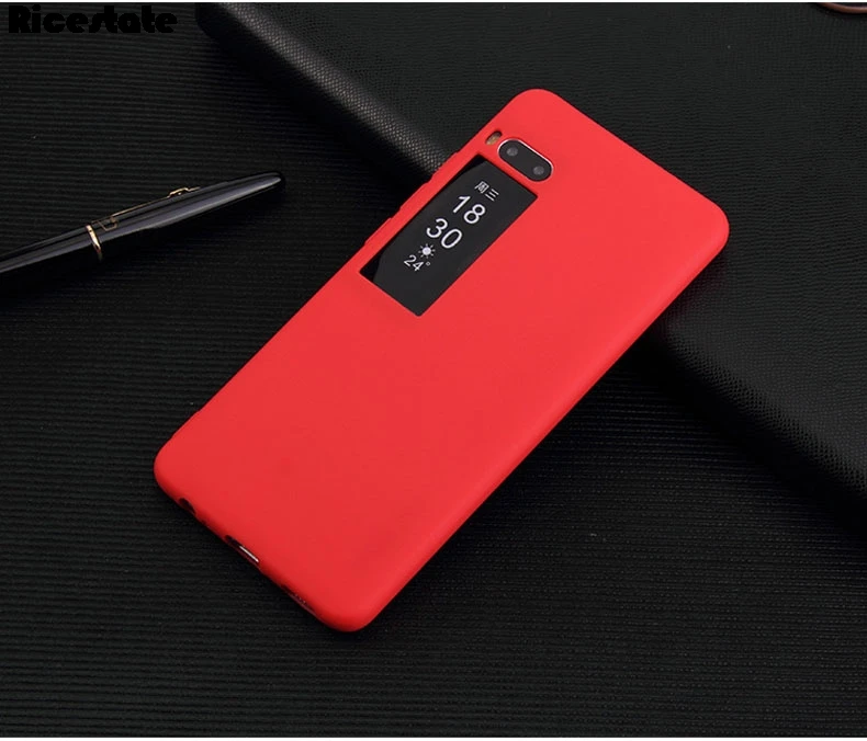 Чехол для Meizu Pro 7, силиконовый чехол из ТПУ для Meizu Pro7 Pro 7 Ctystal, прозрачный и матовый однотонный мягкий чехол - Цвет: Красный