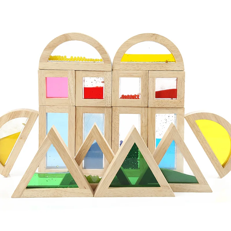 Educational Sensory Blocks Toys Children Acrylic Building Training Aid Creative Wooden Kids Gift | Игрушки и хобби