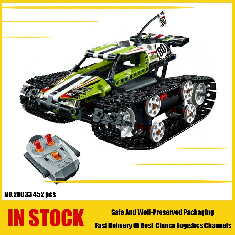 20033 Technic RC Гусеничный гонщик 452 шт. строительные блоки с электрическим двигателем