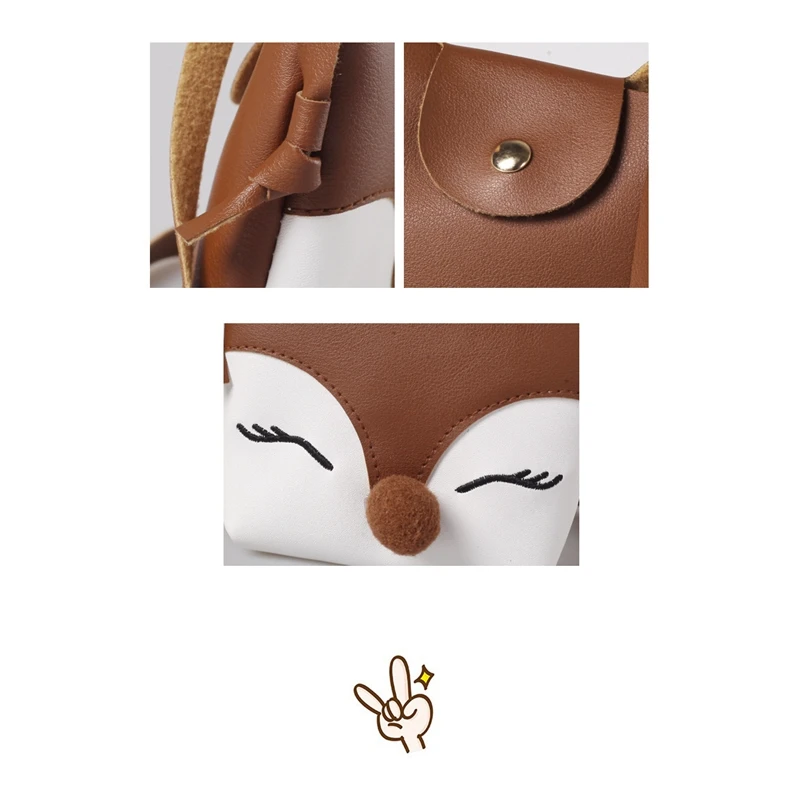 Милый детский кошелек с лисой детские мини-Сумки из искусственной кожи сумки