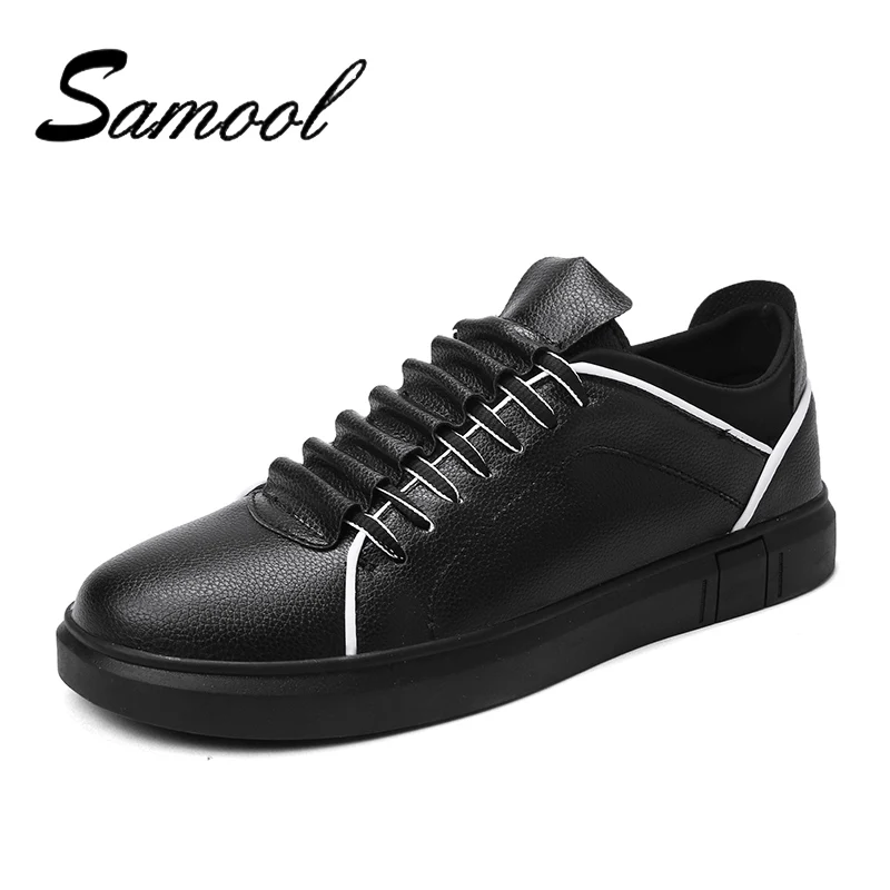 SAMOOL 2018 Мода Повседневная кожаная обувь Для мужчин лёгкая подошва s на шнуровке