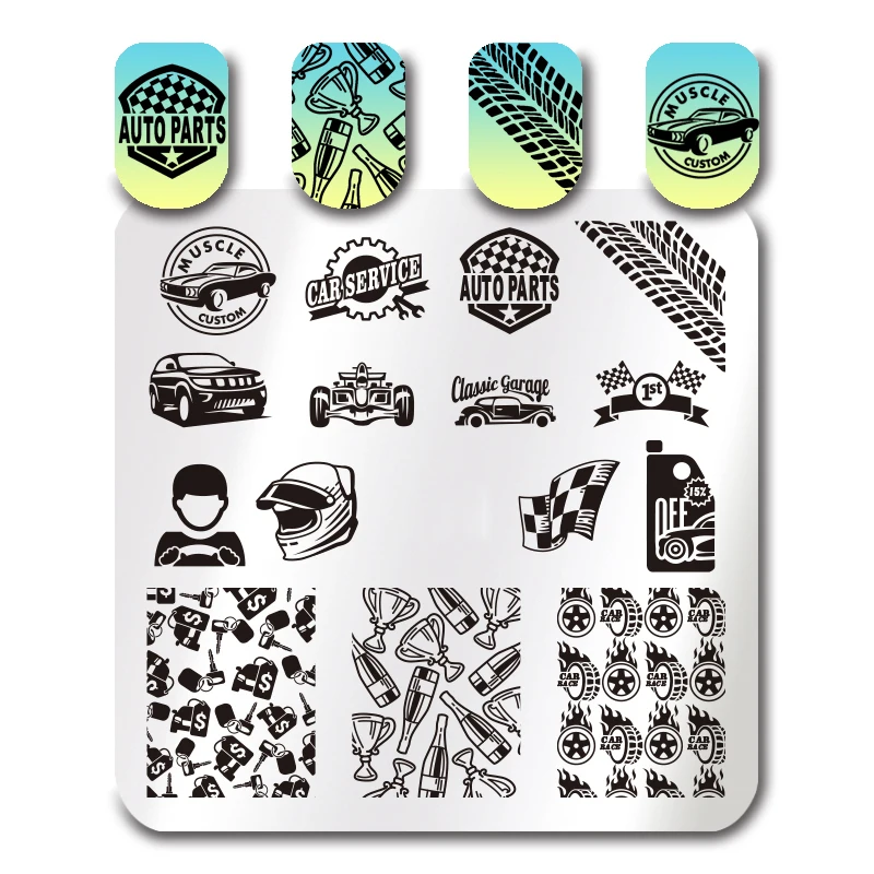 Пластина для стемпинга с изображением цветов и торта квадратная форма|stamp plate|image