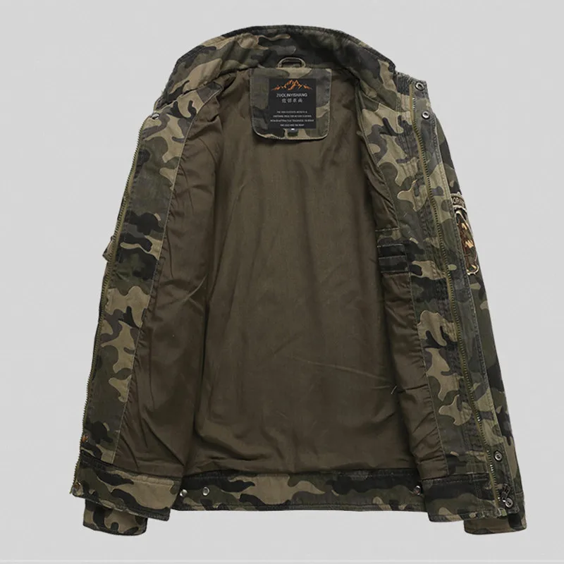 2019 новые куртки мужские весенне осенние военные плюс размер 4XL повседневные с