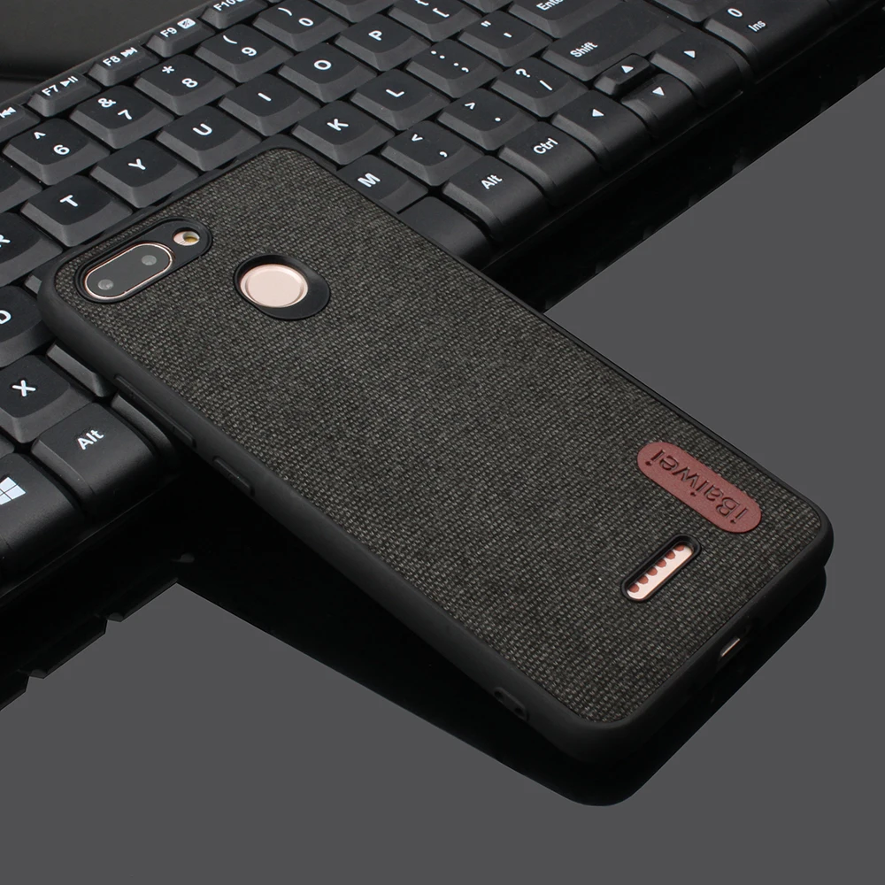 Stitching Fabric Case For Xiaomi Redmi 6 Global Silicone Soft Edge Shockproof Protective Cloth Phone Back |