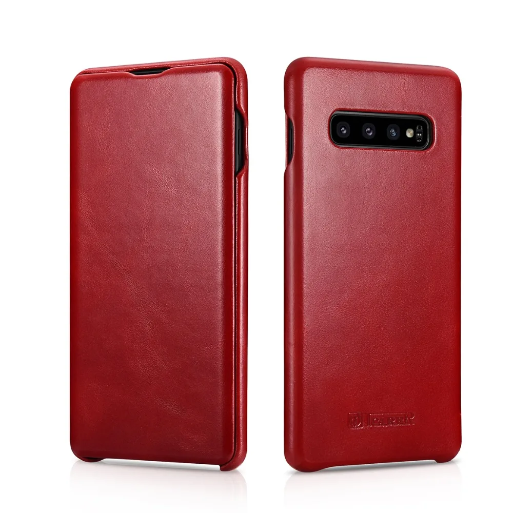 ICARER Роскошный кожаный чехол для Samsung S10 Plus модный флип-чехол из натуральной кожи