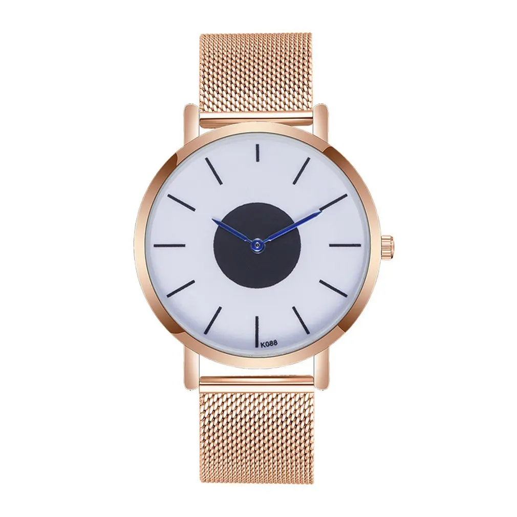 Классическая сетчатая нержавеющая сталь Ремешок открытый большой циферблат
