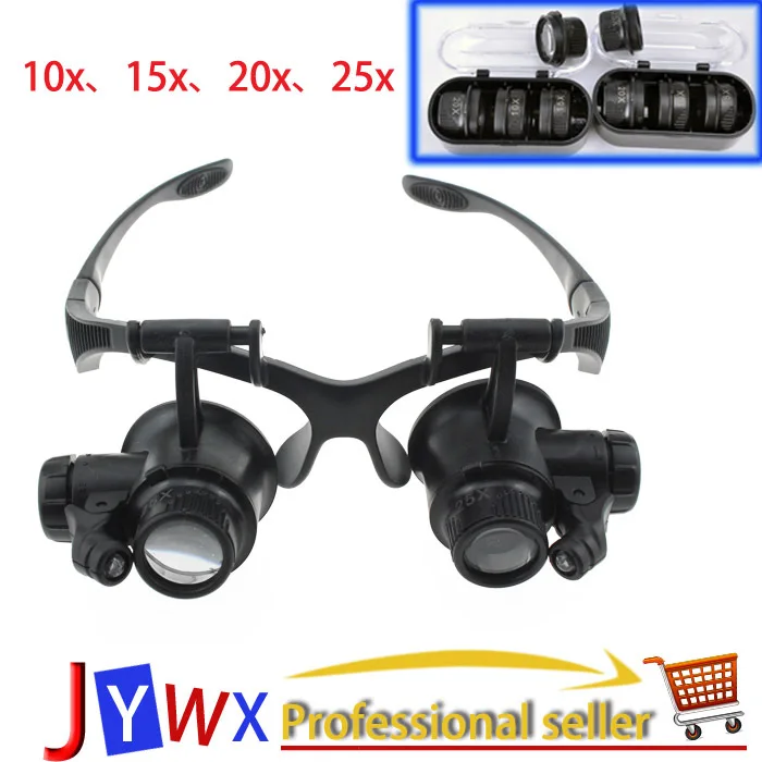 Eyewear Style 10X 15X 20X 25X Jeweler Watch Repair Magnifier Magnifying Jewelry Loupe Lens With LED Light # | Инструменты