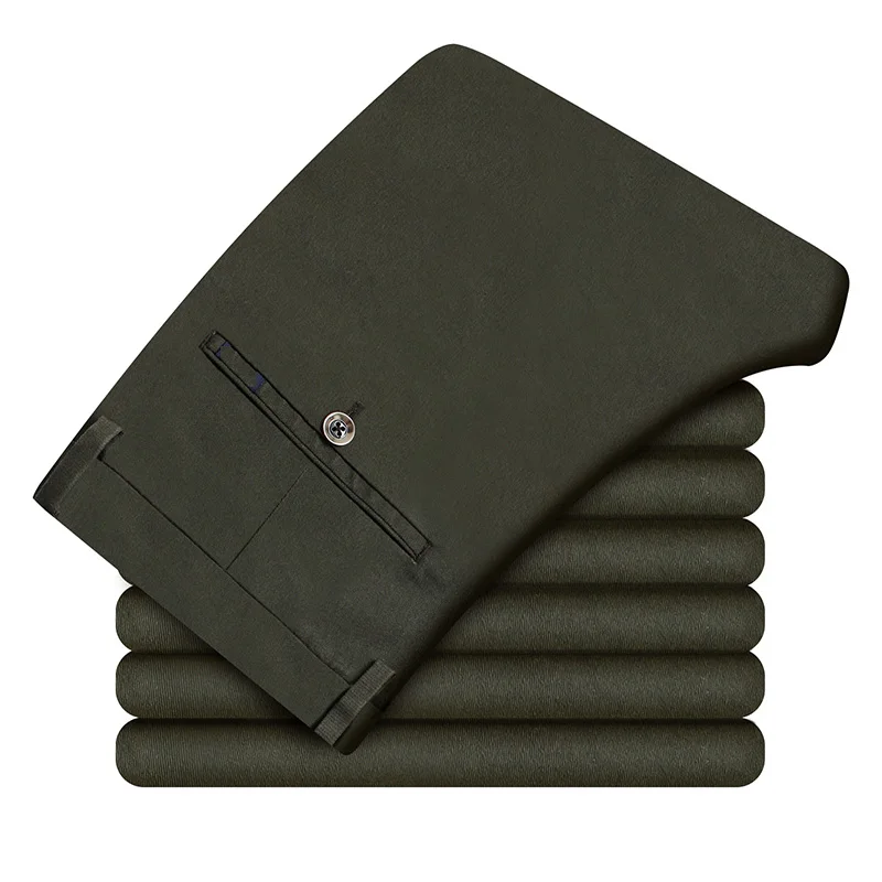 Army Green Новинка, повседневные штаны для мужчин, брендовые, высокое качество, Бизнес Стиль, мужские брюки, хлопок, официальная одежда для мужчин размера плюс 28-42, pantalon homme - Цвет: Army Green