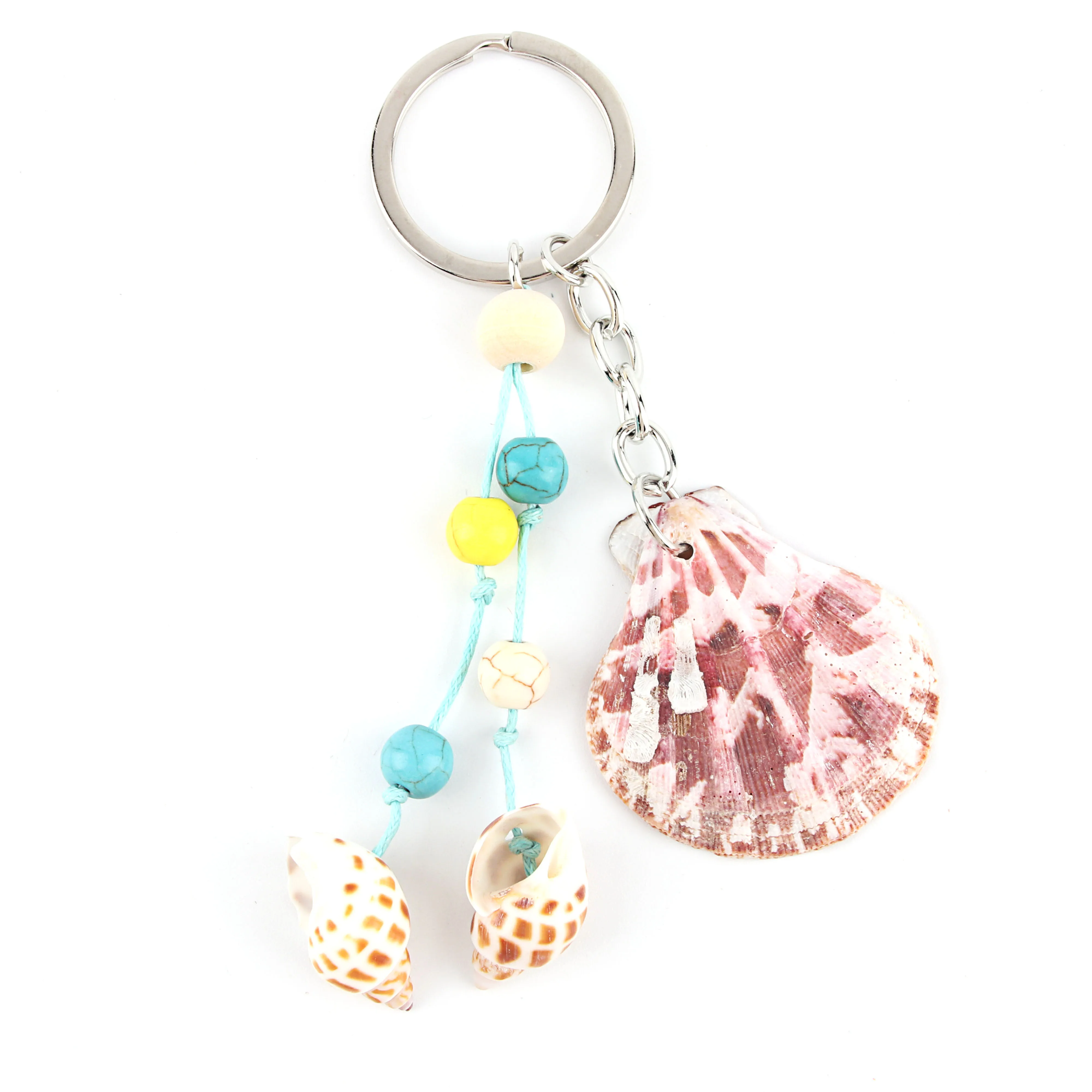 1Pc New Arrival Scallop Snail Shell Keychain Nautical Summer Vacation Pendant Key Ring Gift For Women Girls Jewlery E2474 | Украшения и