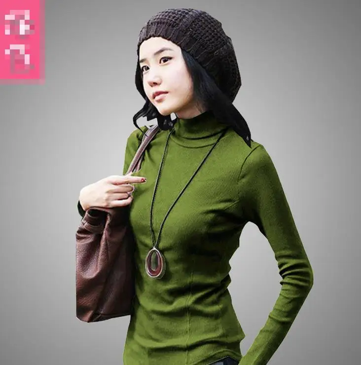 Woman Autumn Plus Size Velvet Solid Turtleneck Thicken Stretch Slim Sweaters Lady Winter Hedging Warm Sweater | Женская одежда
