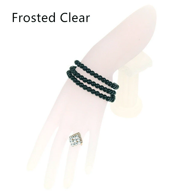 frosted Clear-Bent Ювелирные изделия Дисплей стенд рука палец Форма Дисплей подставки ок руки перчатки кольцо браслет NecklacePlastic держатель стойки - Цвет: frosted Clear-Bent
