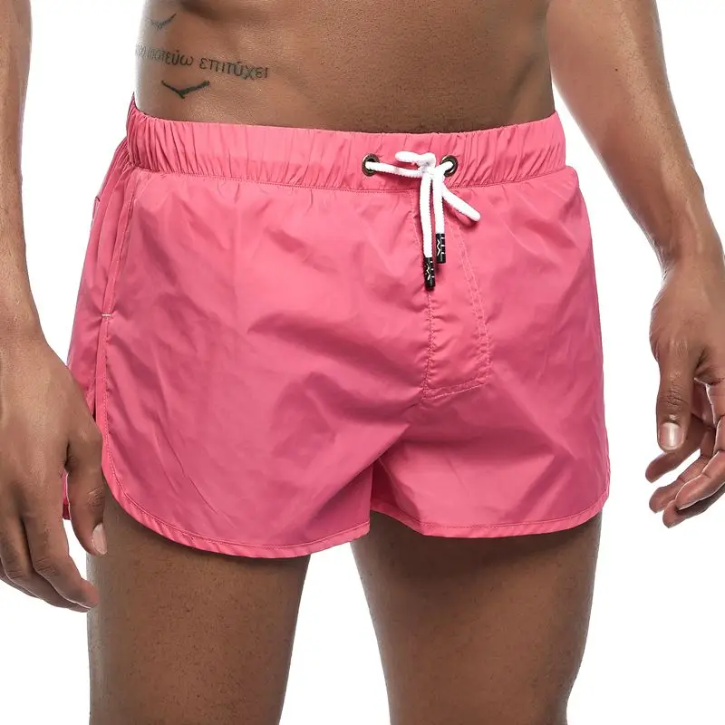 JOCKMAIL новые Брендовые мужские шорты быстросохнущие летние выходные Пляж Surf карманные Плавки Спортивные шорты для бега Hybird - Цвет: Розовый